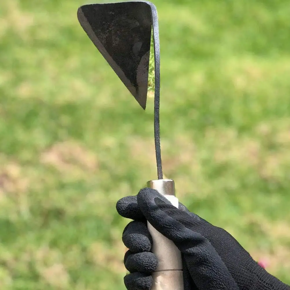 

Gardening Hoe Small Wooden Handle Crooked Triangular Agriculture Tip Digger Hoes Tools Tool Multifunctional Seedling Garden S4u5