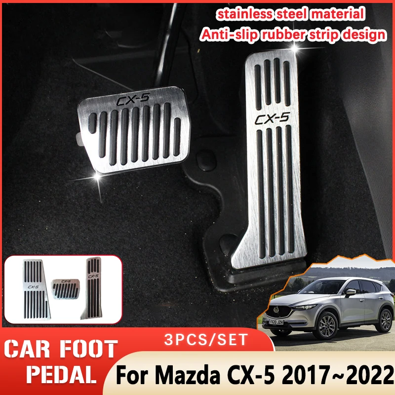 

Car Pedals For Mazda CX-5 Acessories 2022 CX5 CX 5 KF 2017 2018 2019~2021 Automotive Stainless Steel Rubber Non-slip No Drilling