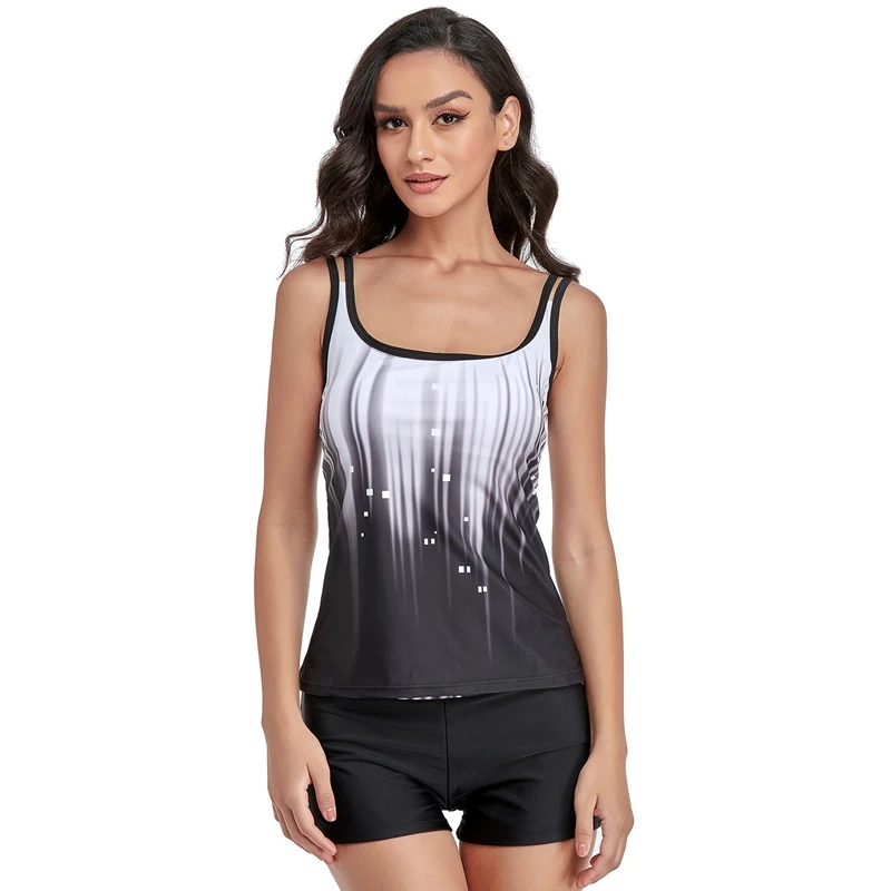 

Танкини, удобный облегающий женский купальник черного цвета с плоской подошвой