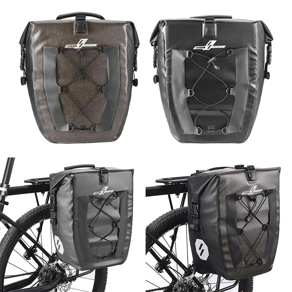 

27L Portable Waterproof Bike Bag High Capacity Cycling Rear Rack Pouch Bicycle Tail Bags Rear Pannier Cycling Equipment