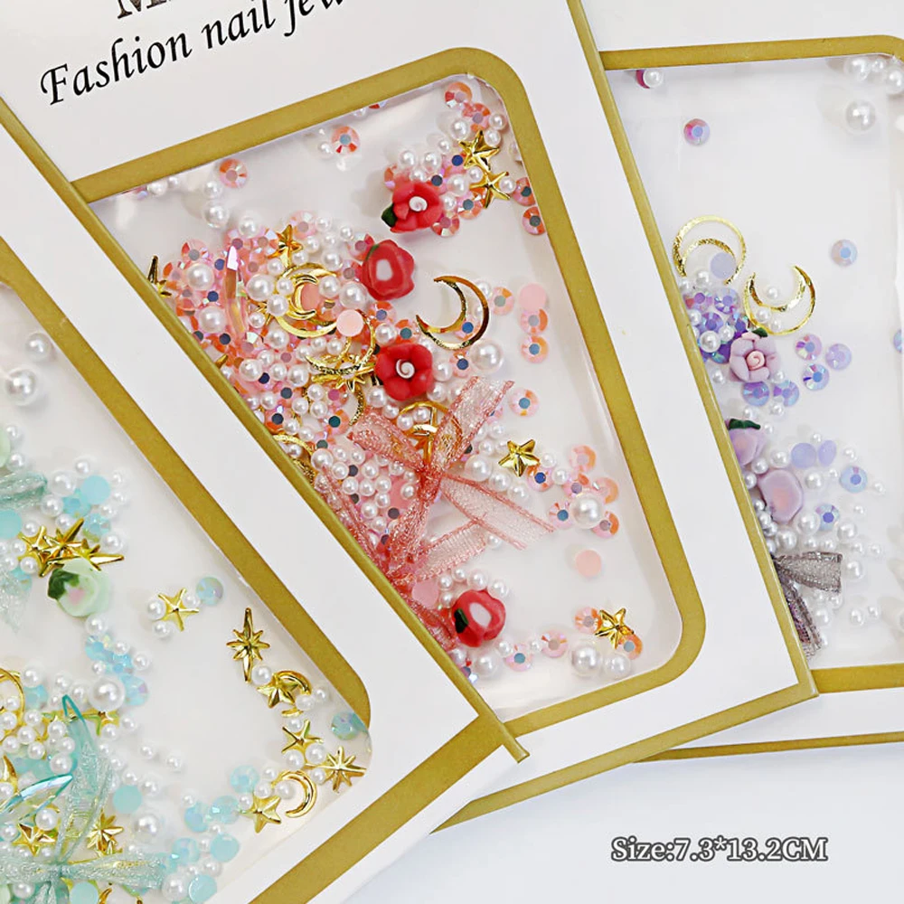 1 пакет разнообразных полимерных ногтей искусственные 3D милые конфеты красочные