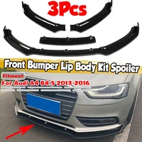 carbon fiber lookblack 3pcs car front bumper splitter lip diffuser body kit spoiler protector cover for audi a4 b8 5 2013 2016