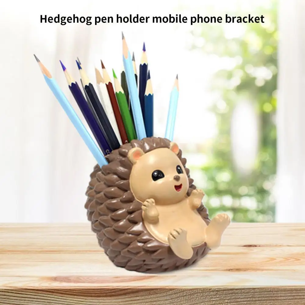Holder  Lovely Hedgehog Makeup Brush Holder Phone Stand