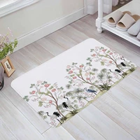 china wind crane peach tree creative printing doormat kitchen bathroom anti slip doormat living room bedroom home carpet