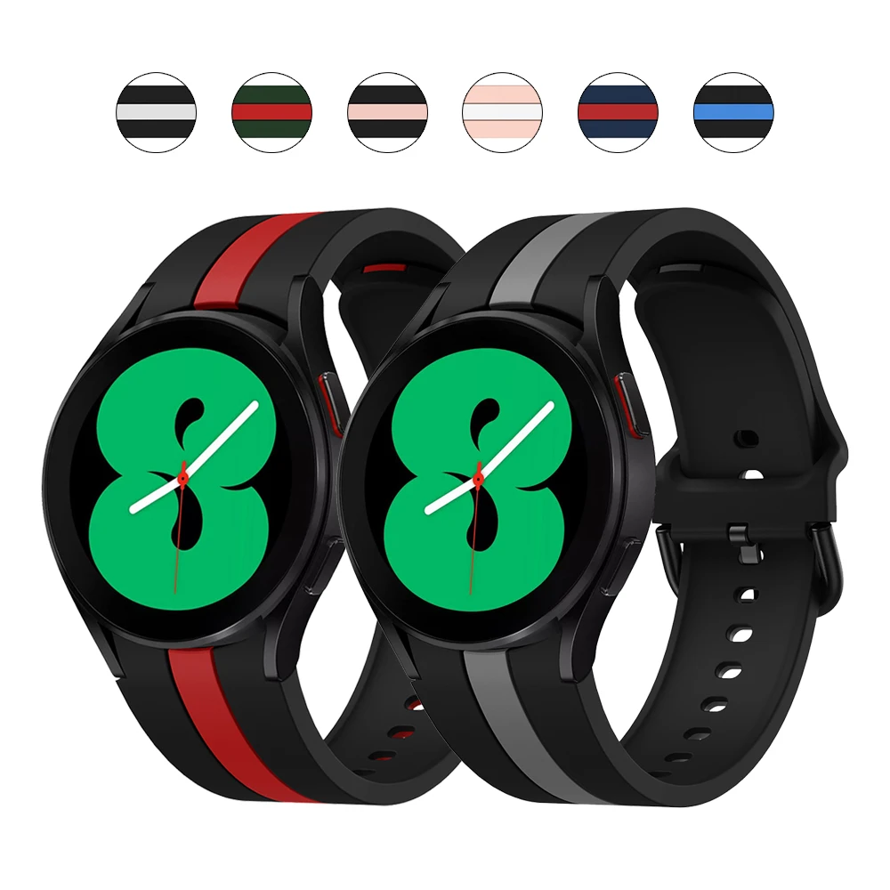 

Silicone Band for Samsung Galaxy Watch 4 Classic 42mm 46mm Sport Strap for Galaxy Watch 4 44/40mm Smart watch Wristband Bracelet