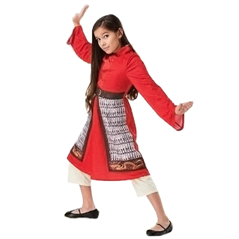 Movie Hua Mulan Dress for girls Cosplay Costumes Chinese Heroine Movie Halloween Kids Party Fancy Dress Outfit Girl Superhero