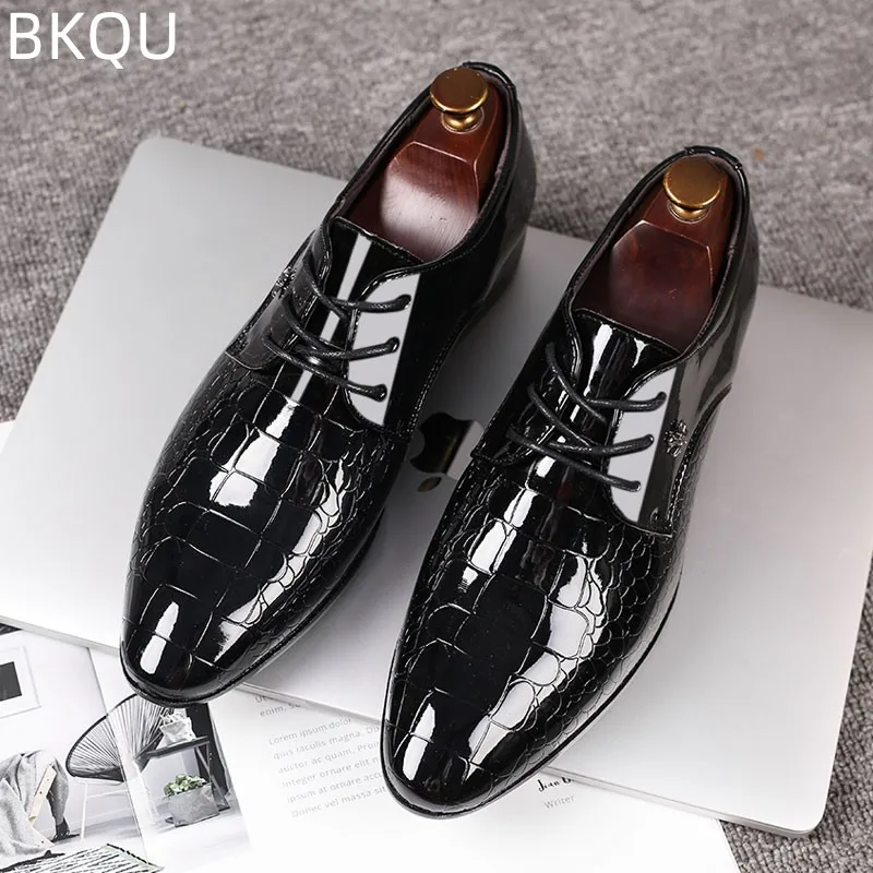 

Men's Pointed Toe Leather Shoes Formal Leather Shoes Elegant Lace Up Comfortable Fashion Wearable Outdoor Business Large Size
