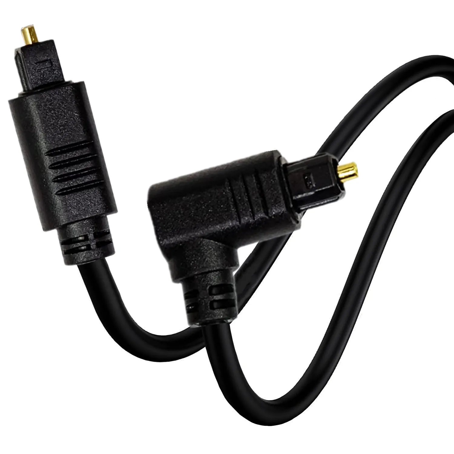 Single Double Bend 90 Degree Angle Elbow TOSLINK Optical Audio Digital Fiber Optic Cable 1M 2M |