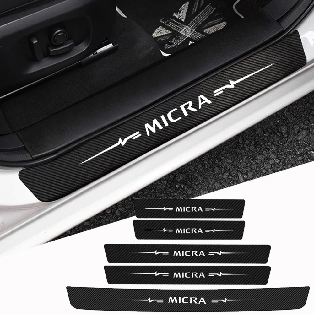 

5 шт., защитные наклейки на задний порог для Nissan Micra Logo 2021 2020 2019
