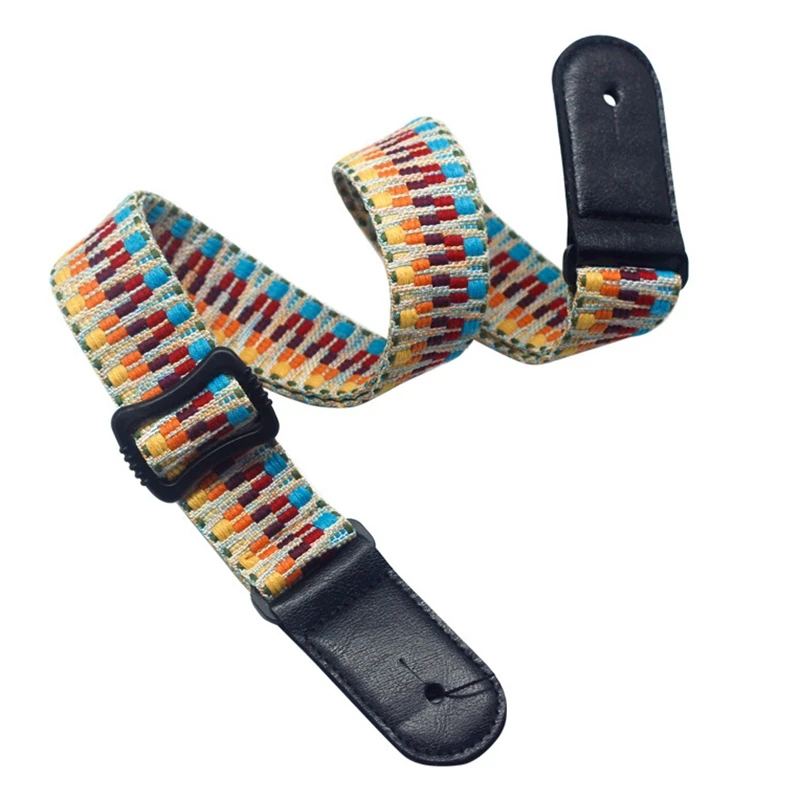 

Rainbow Ukulele Strap National Style Handmade Braided Guitar Ukulele Strap Colorful Adjustable Guitar Carrying Straps
