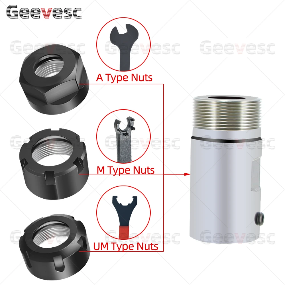 ER8 ER11 ER16 ER20 ER25 патрон цанговый шпиндель DIY удлинитель вала двигателя Шпиндельный