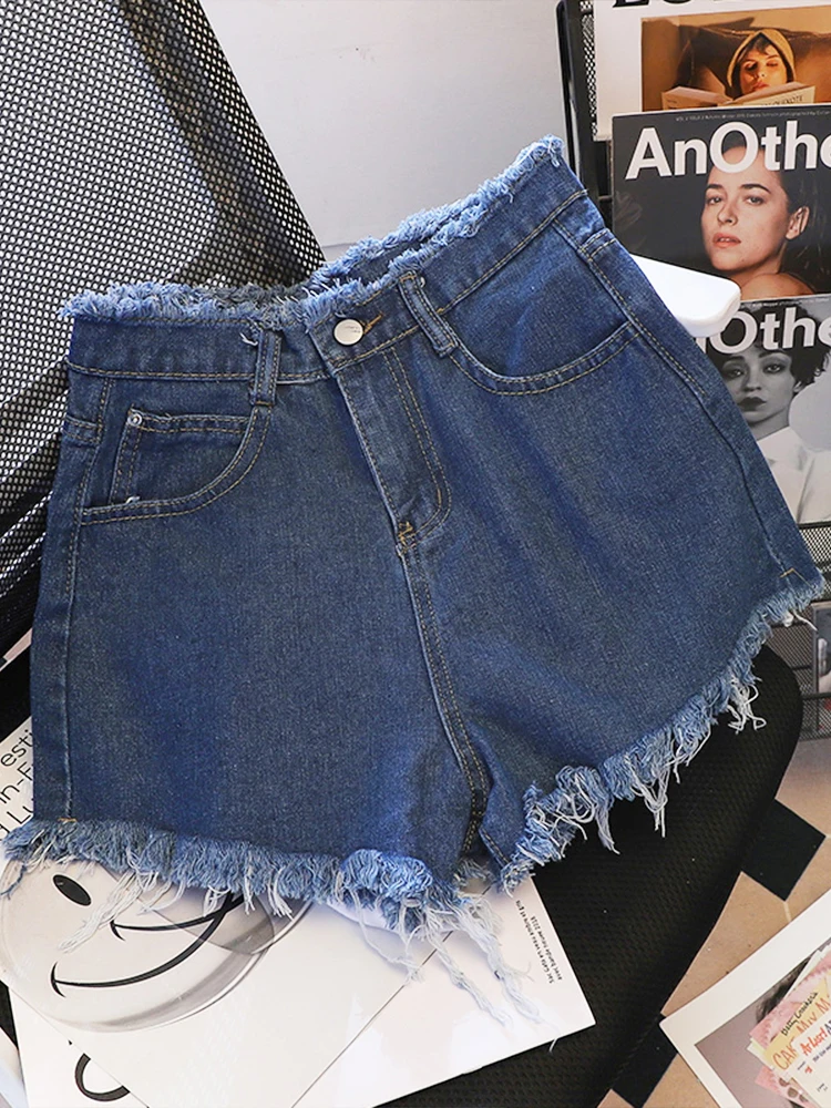 

Fashion High Waist Black Women'S Denim Shorts 3Xl Loose Fat Girl Wide Legs Jeans Hot Pants Korean Women Clothing2022 Summer New