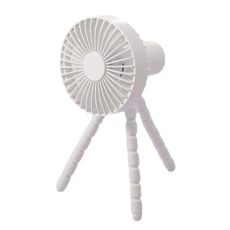 

Ручной мини-вентилятор, перезаряжаемый вентилятор с клипсой и гибким штативом, тихий и сильный ветер, USB Настольный вентилятор E65C