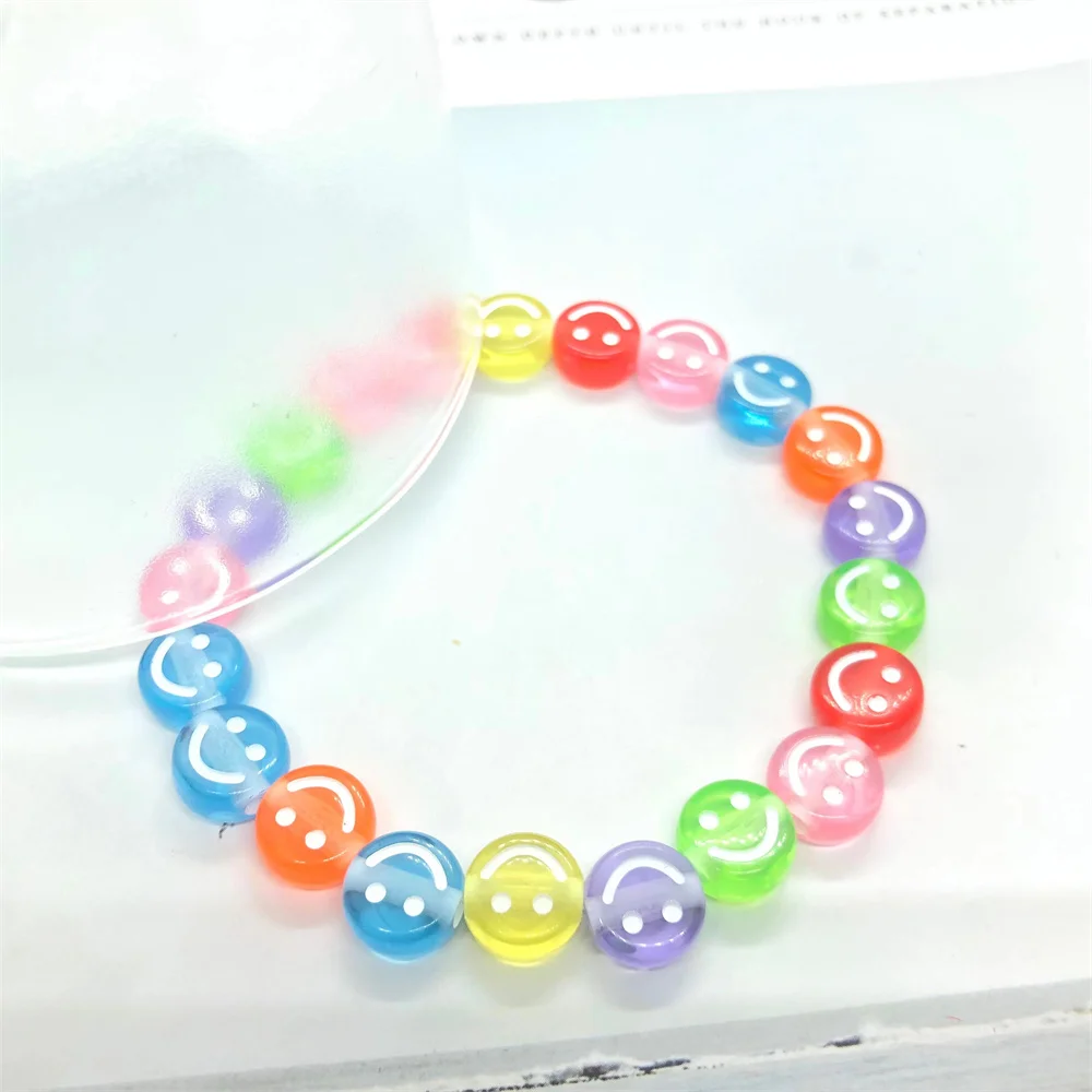 

2022 Trend Boho Smiley Face Creative Bracelets For Women Girls Summer Beach Fashion Beads Happy Smile Jewelry Chain Gifts Party