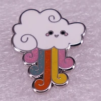 clouds glitter rainbows jewelry gift pin wrap garmenfashionable creative cartoon brooch lovely enamel badge clothing accessories