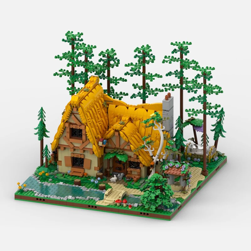 Новинка 942 шт. Moc знаменитый Сказочный фильм снег белые и карликовые коттедж