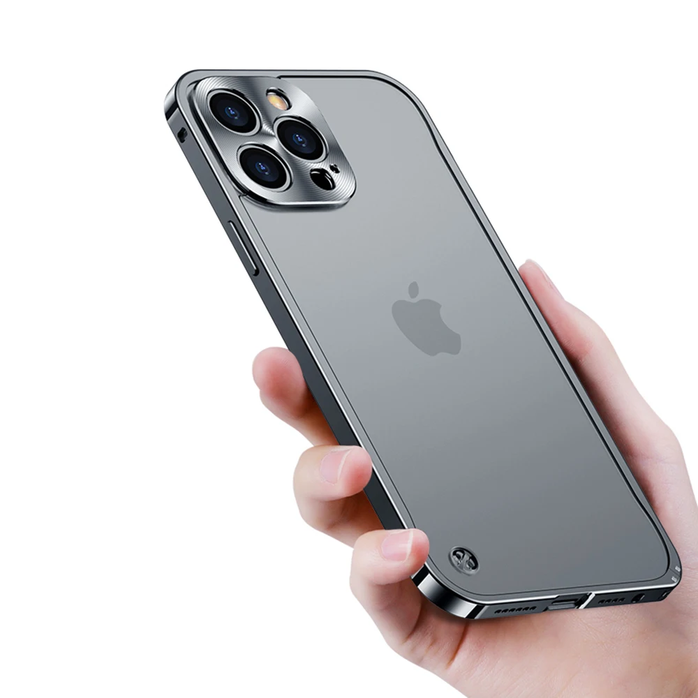 Роскошная матовая металлическая рамка + прозрачная стеклянная задняя крышка для