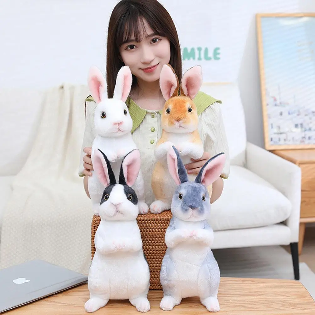 

Имитация кролика плюшевый мех Реалистичная милая игрушка-Животное украшение для дома Кролик Детский Кролик Пасхальный подарок мод A6i8