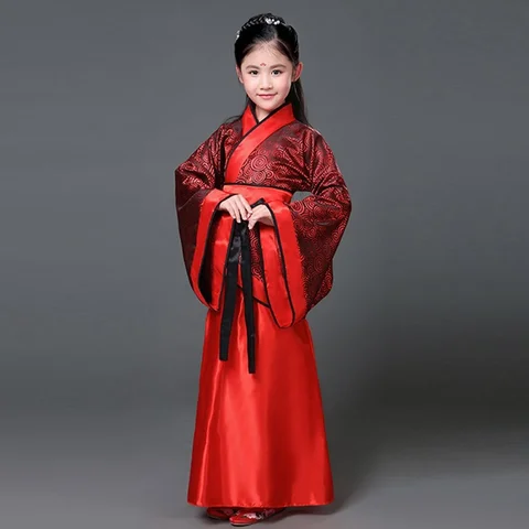 Традиционные платья для древних детей, китайская одежда, костюм для девочек, костюм для народных танцев, выступлений, платье ханьфу для детей