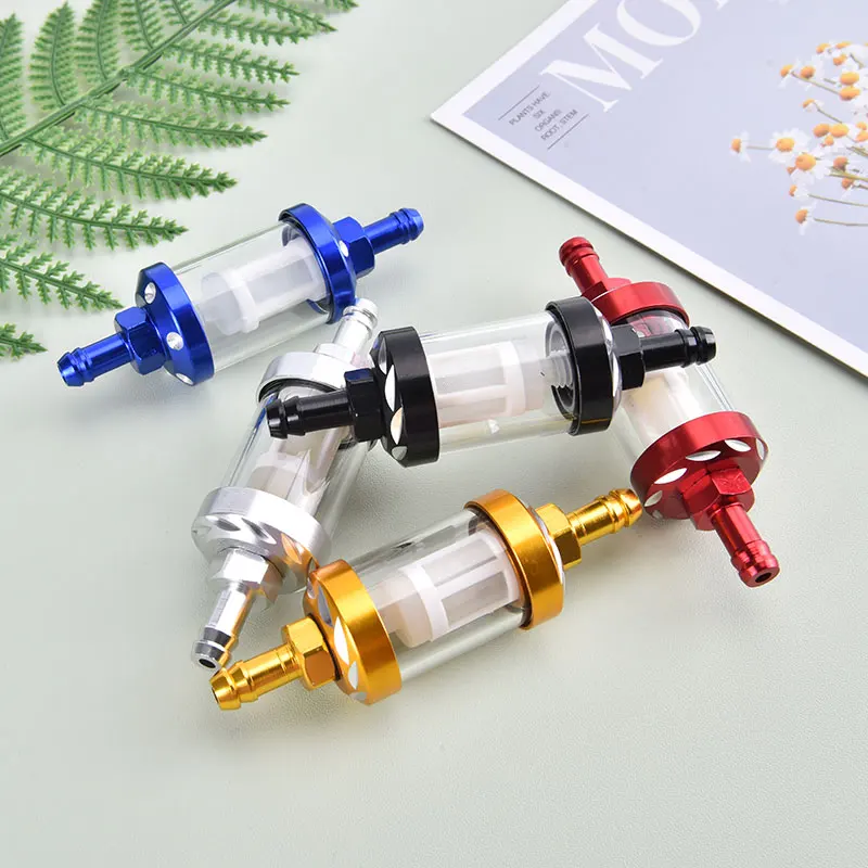 

8 мм CNC алюминиевый сплав стекло для мотоцикла газ Топливо бензиновый масляный фильтр мотоинструменты Аксессуары для мотоцикла газ Топливо