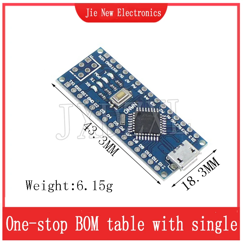 Фото Type-C USB Nano 3.0 с загрузчиком, совместимый контроллер Nano 3.0 для Arduino CH340, USB-драйвер, 16 МГц, оригинальная микросхема ATMEGA328P №2