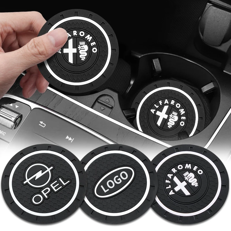 

2pcs Car Coaster Pad Water Cup Non-Slip Silicone Mat For Volvo V40 V50 V60 XC60 XC90 V70 V90 S60 S80 S90 S40 S60L S70 XC40 XC80