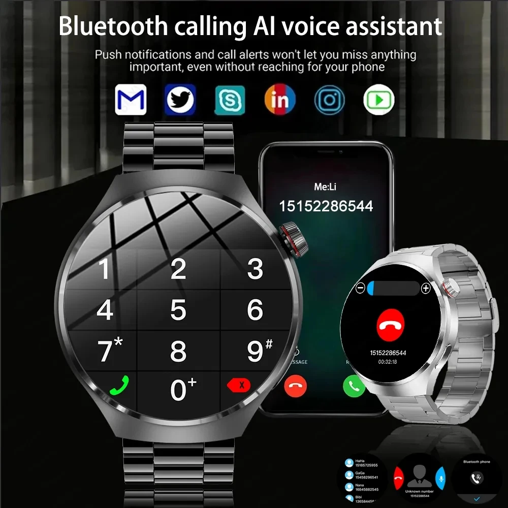 Для HUAWEI GT4 Pro GPS NFC умные часы мужские 360*360 AMOLED экран сердечного ритма Bluetooth вызов IP68