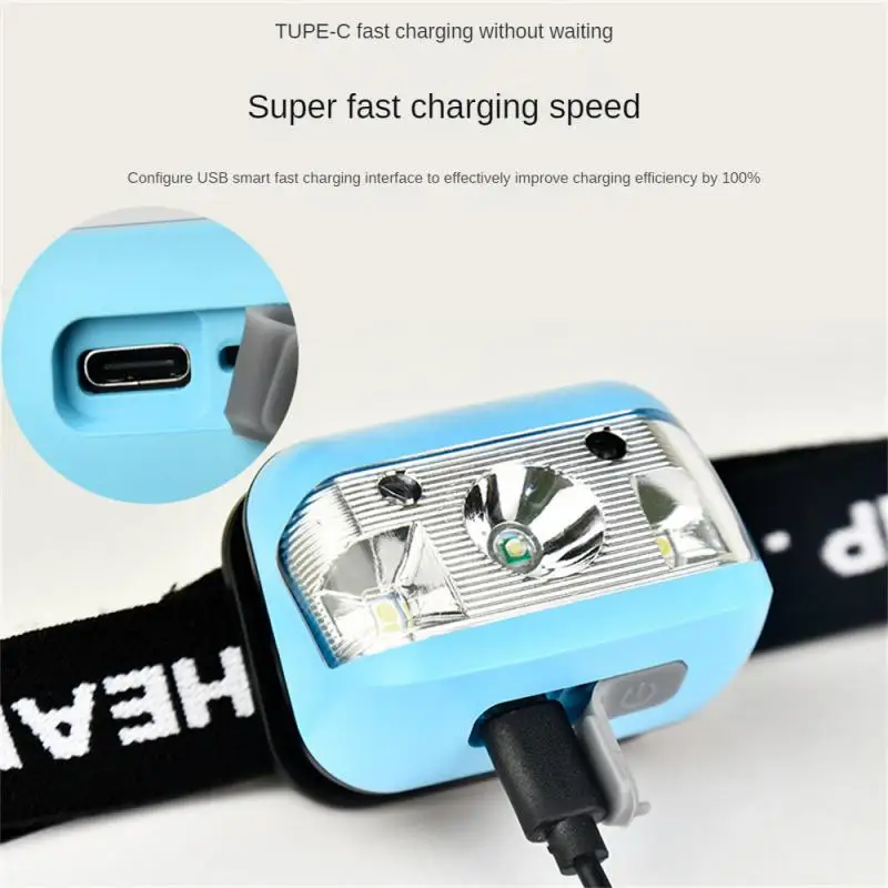 

Яркий Головной фонарь, 5 режимов освещения, головной фонарик с датчиком, Cob светодиодные фары, товары для кемпинга, Головной фонарь для велоспорта, 1 шт.