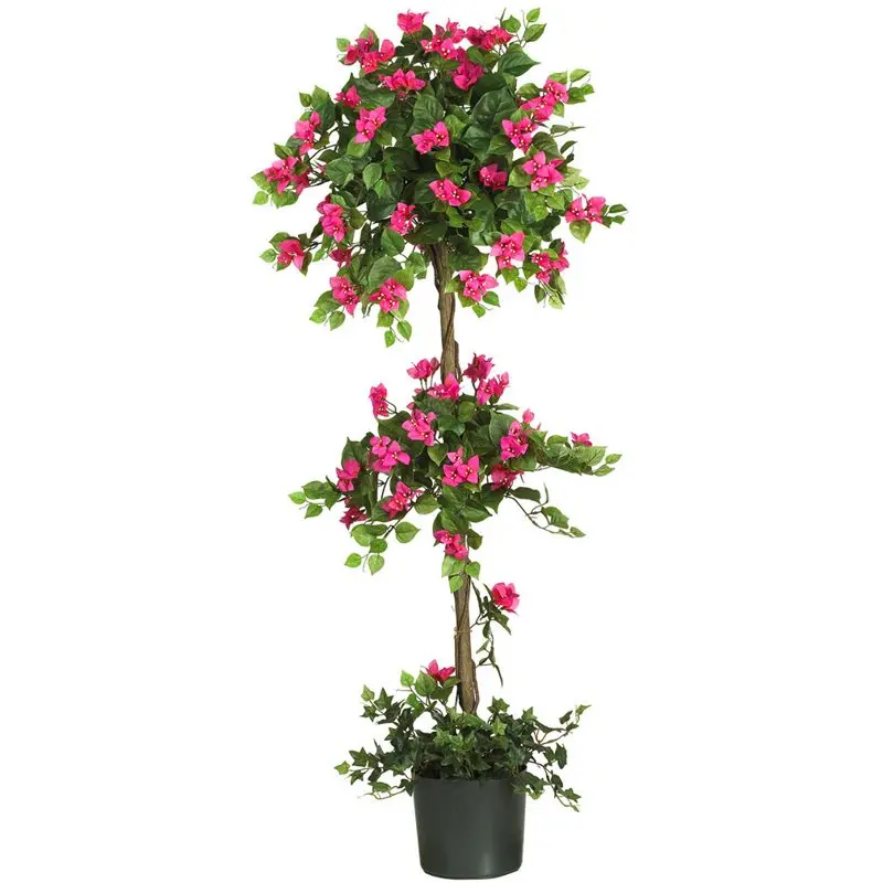 

Exquisitely Crafted Green Artificial Mini Bougainvillea Topiary Bonsai Tree Plant in Pot - Perfect for Home & Office Decor, Perf