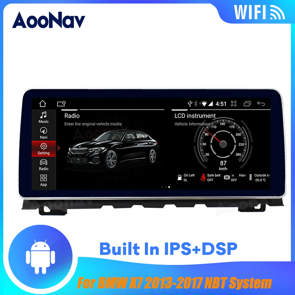 

Автомагнитола 2 Din с GPS-навигацией, радио, мультимедийный плеер для BMW X7 2013-2017, система NBT, автомагнитола, плеер, головное устройство