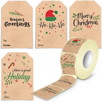 50 200 stuks van 5x75 cm geschenkdoos verpakking zak stickers kraftpapier kerstboom elanden envelop gift seal label sticker