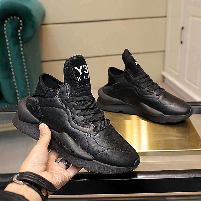 

Classic Y3 Men Shoes Fashion Brand Design Causal Yohji Sneaker High Quality Genuine Leather Running Catwalk Y3 Men's shoes