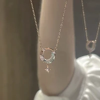 original bright of stars moon charm necklace delicate clavicle stars chain necklace for women fashion jewelry