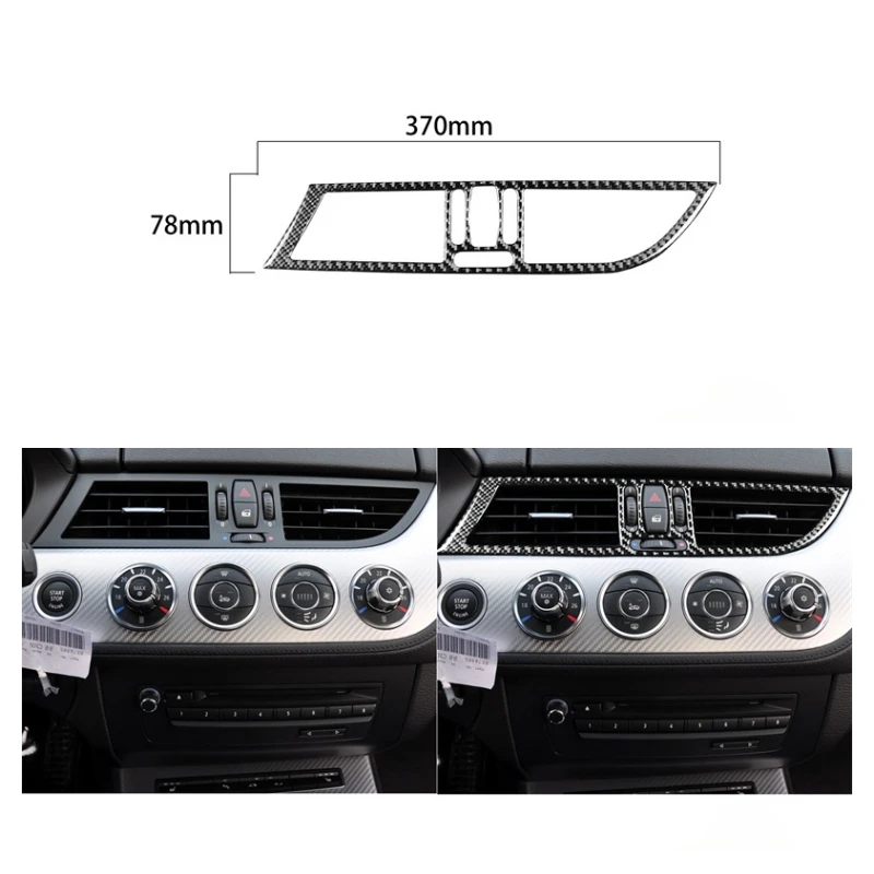 

Наклейки из натурального углеродного волокна для BMW Z4 E89 2009 2010 2011-2016, автомобильная Центральная крышка выпускного отверстия, рамка, отделка, интерьерные автомобильные аксессуары