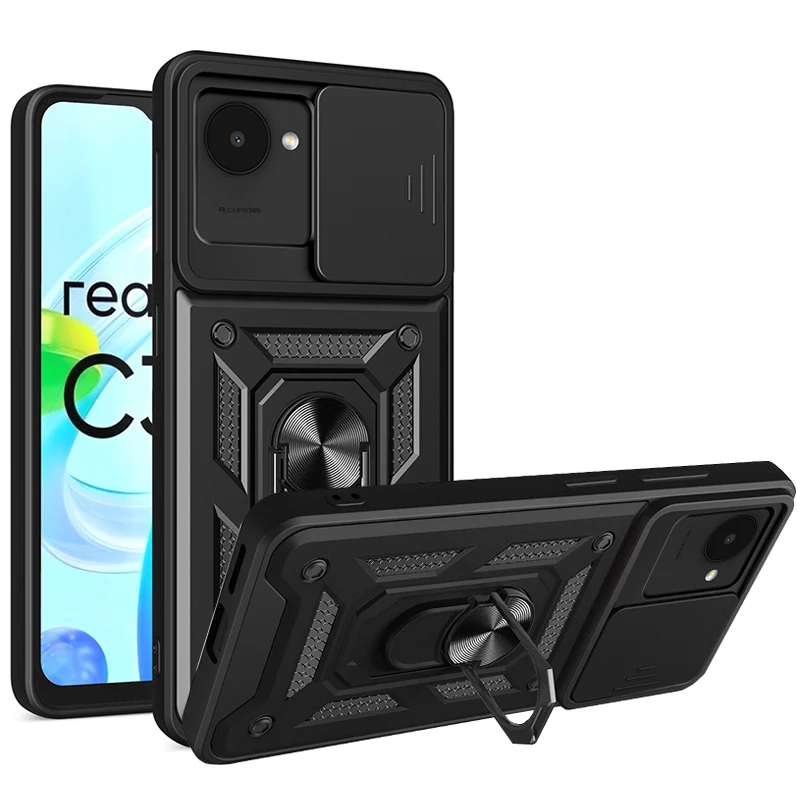 

For Oppo Realme C30 4G Case Car Magnetic Ring Holder Cases For Realme C30 RealmeC30 C 30 3 0 Shockproof Armor Protective Cover