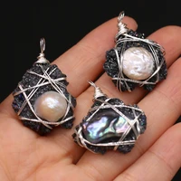 natural stone irregular abalone black crystal bud pearl pendant for jewelry makingdiynecklace earring accessory charm gift party
