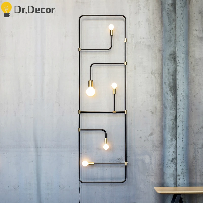 

Vintage Industrial Loft Wall Lights Simple Style Black Iron Pipe Wall Lamp Bar Dining Room Decorative Wall Sconce Lamparas Pared