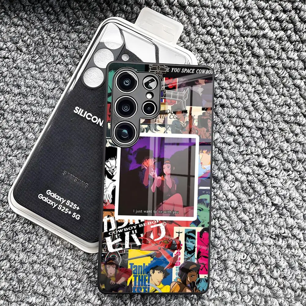 Фото Чехол для телефона Cowboy Bebop для Samsung S26 Ultra S25 Edge Ultra S23 S22 S21 Ultra Plus S24 Fe A57 A37, стеклянный чехол №3