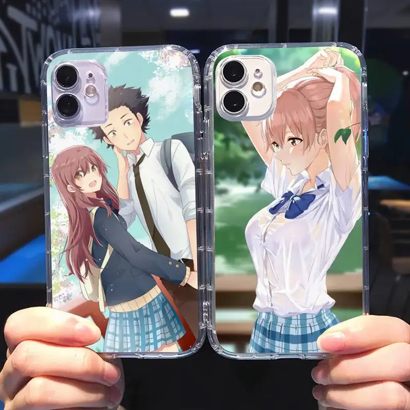 

Anime The Shape Of Voice Phone Case Transparent soft For iphone 12 11 13 7 8 6 s plus x xs xr pro max mini