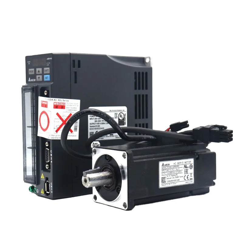 

De-lta AC servo 400W B2 0.4KW 1.27NM 3000rpm 60MM ASD-B2-0421-B ECMA-C20604RS motor drive kit with 3m Cable