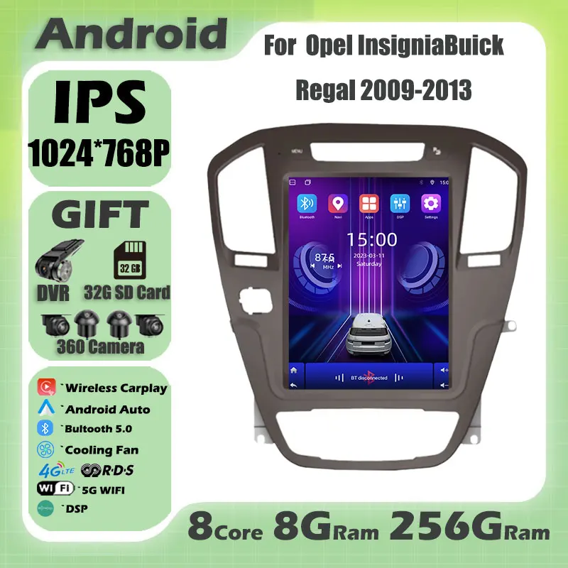 1024*768P для Opel InsigniaBuick Regal 2009-2013 Android 14 автомобильный радиоприемник мультимедийный