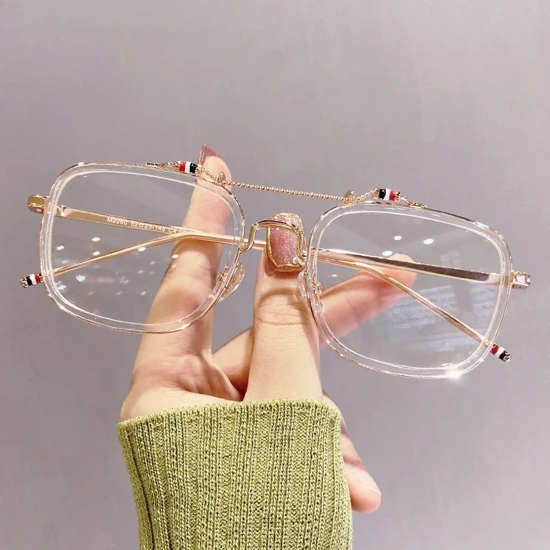 Квадратная большая оправа модные женские двойные очки для близорукости