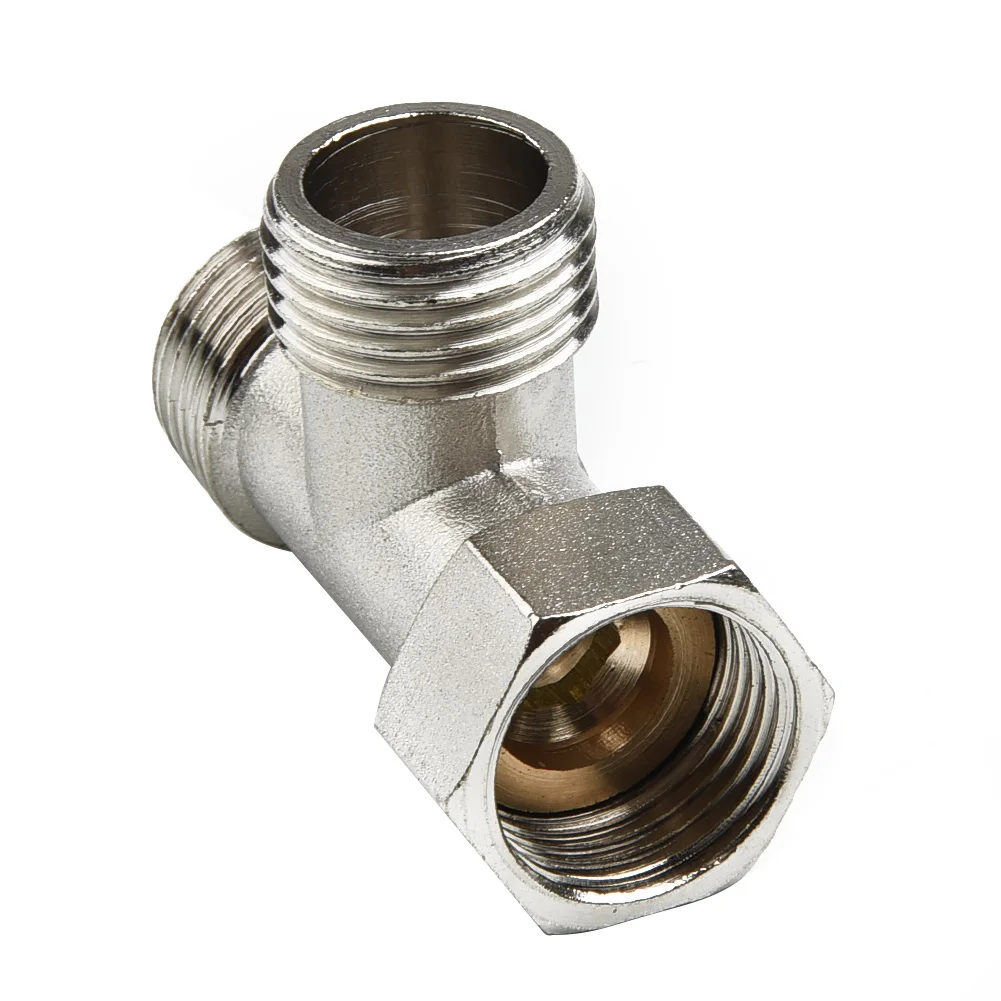 

Toilet 304 Copper T Adapter G1/2\\\" T-Valve For Bath Bidet Sprayer Shower Diverter Toilet Bidet Water Separator Faucet Splitter