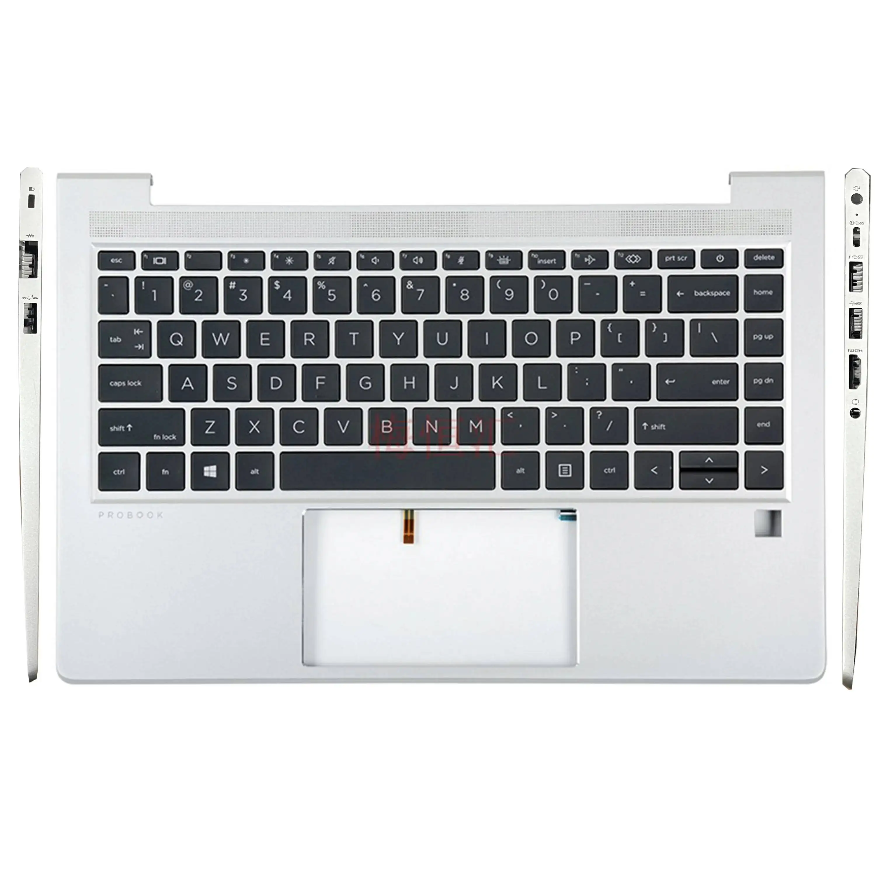 Фото Новая оригинальная американская испанская клавиатура для ноутбуков HP Probook G8 440 G9 445R Zhan66 14 G4 G5 X8Q, верхняя крышка с подсветкой (пальмрест) №2