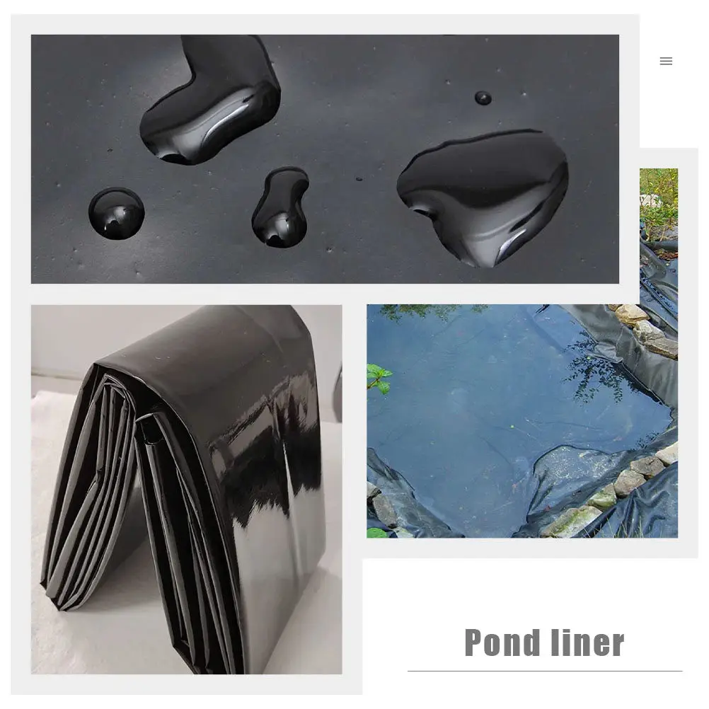 Фото Высококачественная гидроизоляционная мембрана из HDPE для прудов, прочная подкладка для садовых бассейнов, устойчивая к разрывам, для удержания воды на открытом воздухе №5