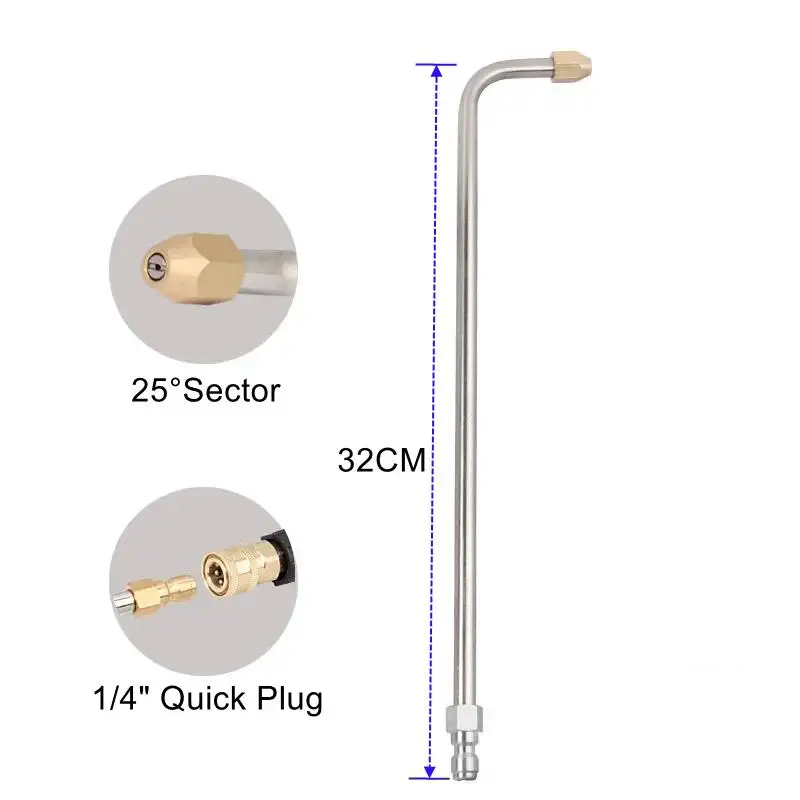 

Форсунка Водяного Пистолета Для Мойки Высокого Давления 30 ° /90 ° /U-образный Выдвижной Распылитель С Медным Наконечником 1/...