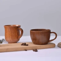 natural spruce wooden big belly cups handicraft drinkware for office tea coffee milk water modern coffee cup home bar teawares