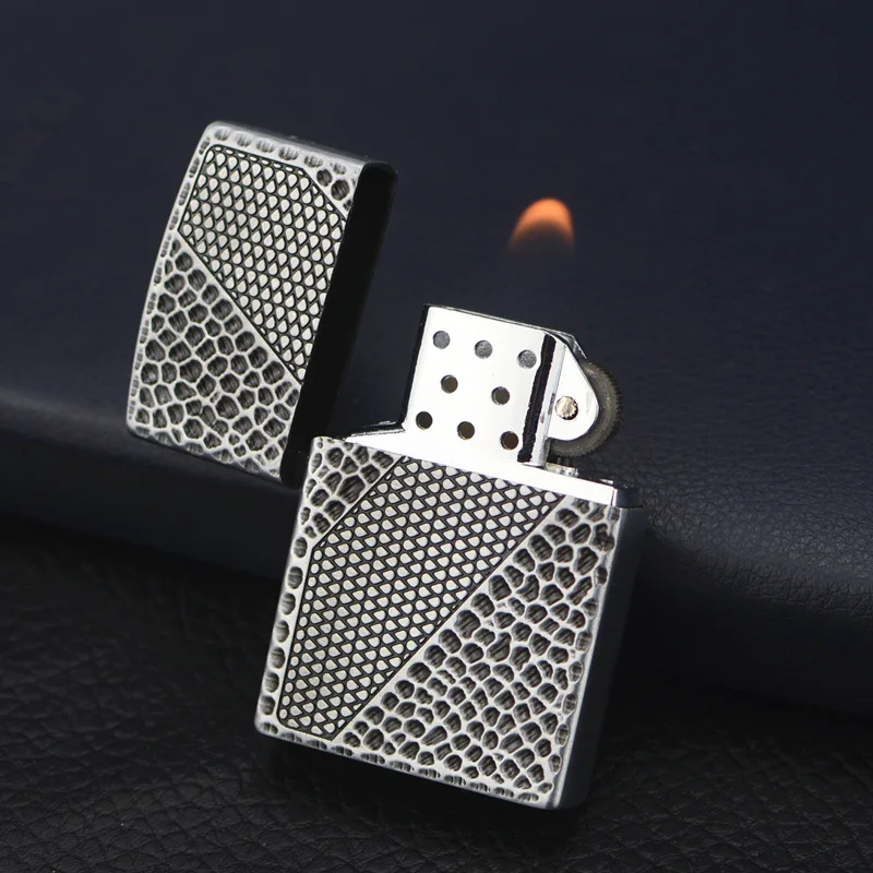 

Crater grinding wheel open flame metal gas personalized creative relief windproof lighter