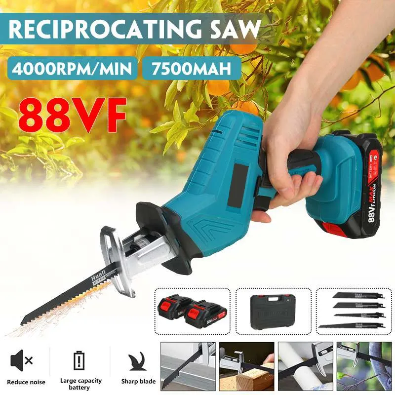 

88VF Cordless Reciprocating Saw Wood/Metal Cutter Woodworking Tool Rechargeable Electric Saw Power Tools for Makita 18V Battery