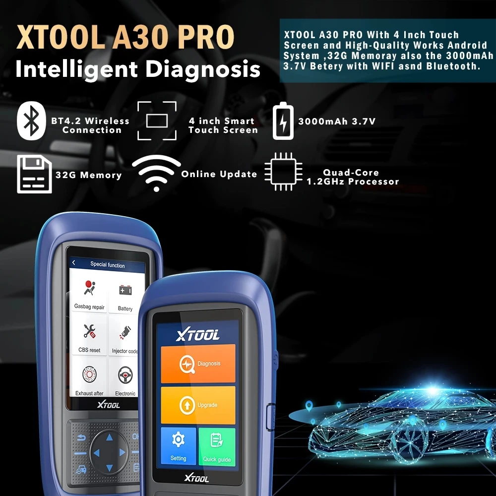 Сенсорный экран XTOOL A30 PRO 15 сервисных функций 12 видов специальных DPF TPMS SAS EPB